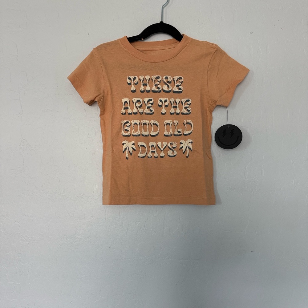 Tiny Whales Vintage Orange Tee “TATGOD” 12/18mo